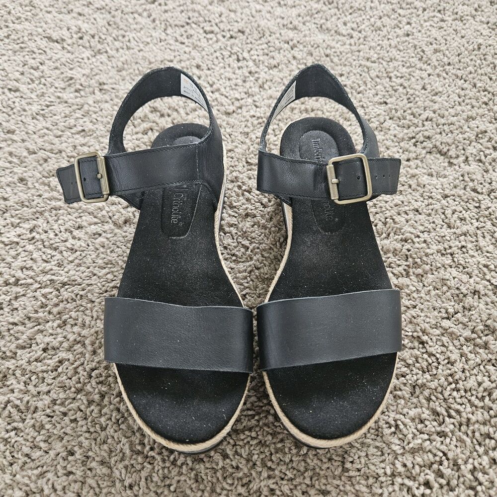 Timberland With Ortholite Women's Platform Sandals Size 7.5 US  Black/ Gray